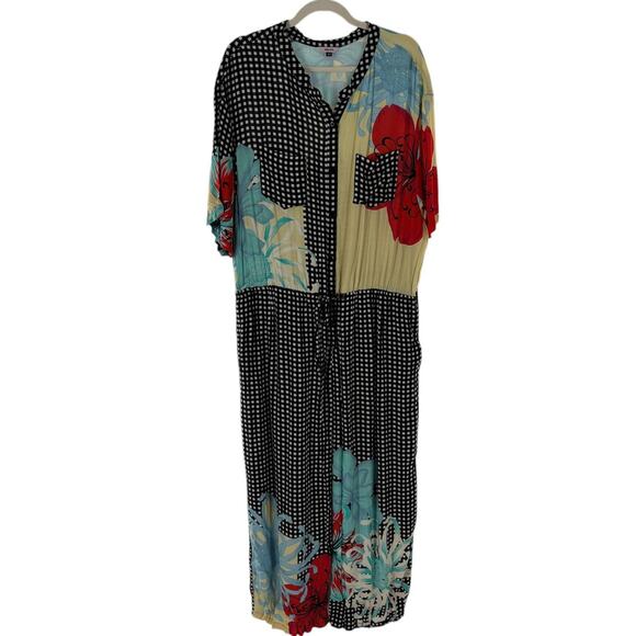 The Kit Gingham Camellia Floral Issa Tie Waist Jumpsuit - Picture 5 of 12